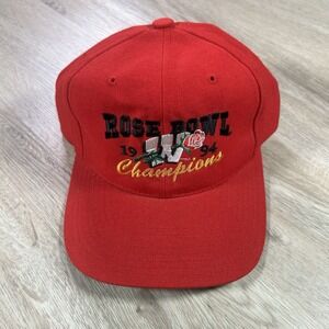 VTG 1994 Wisconsin Badgers Rose Bowl Snapback Hat Headmaster 100% Wool Red Cap